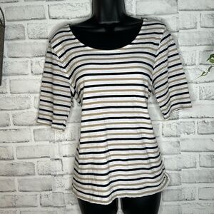 Croft & Barrow Striped 3/4 Sleeve Layered Shirt Top Size XL